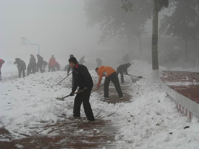 北校区清理积雪
